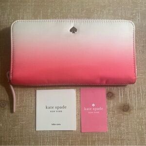 NWT Kate Spade Wallet Joe Degrade Radiant Pink-Pink & White Ombre
